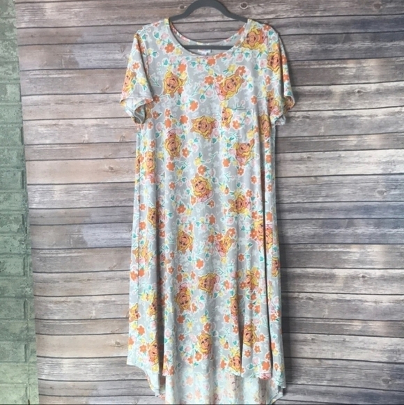 LuLaRoe Disney Collection Miss Piggy Carly Dress Above Knee Womens Medium 10-12 - Picture 2 of 6